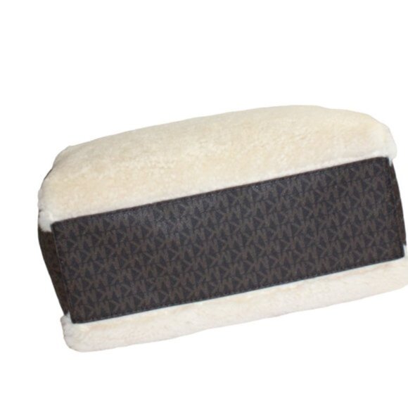 Michael Kors Sinclair Logo Authentic Shearling Large Zipper Top Tote (NW… - Picture 10 of 14